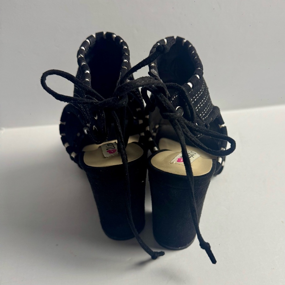 Black Embroidered Women's Size 6 1/2 - Picture 2 of 8